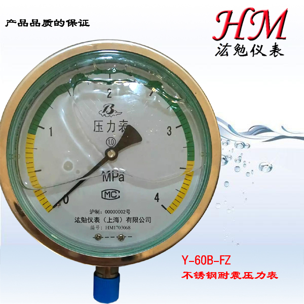 Y-60B-FZ不銹鋼耐震壓力表